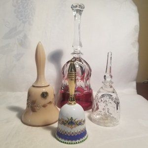 Decorative Crystal & Glass Bells, Assorted